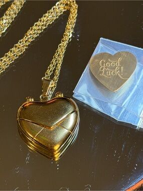 Gold Heart Locket Necklace